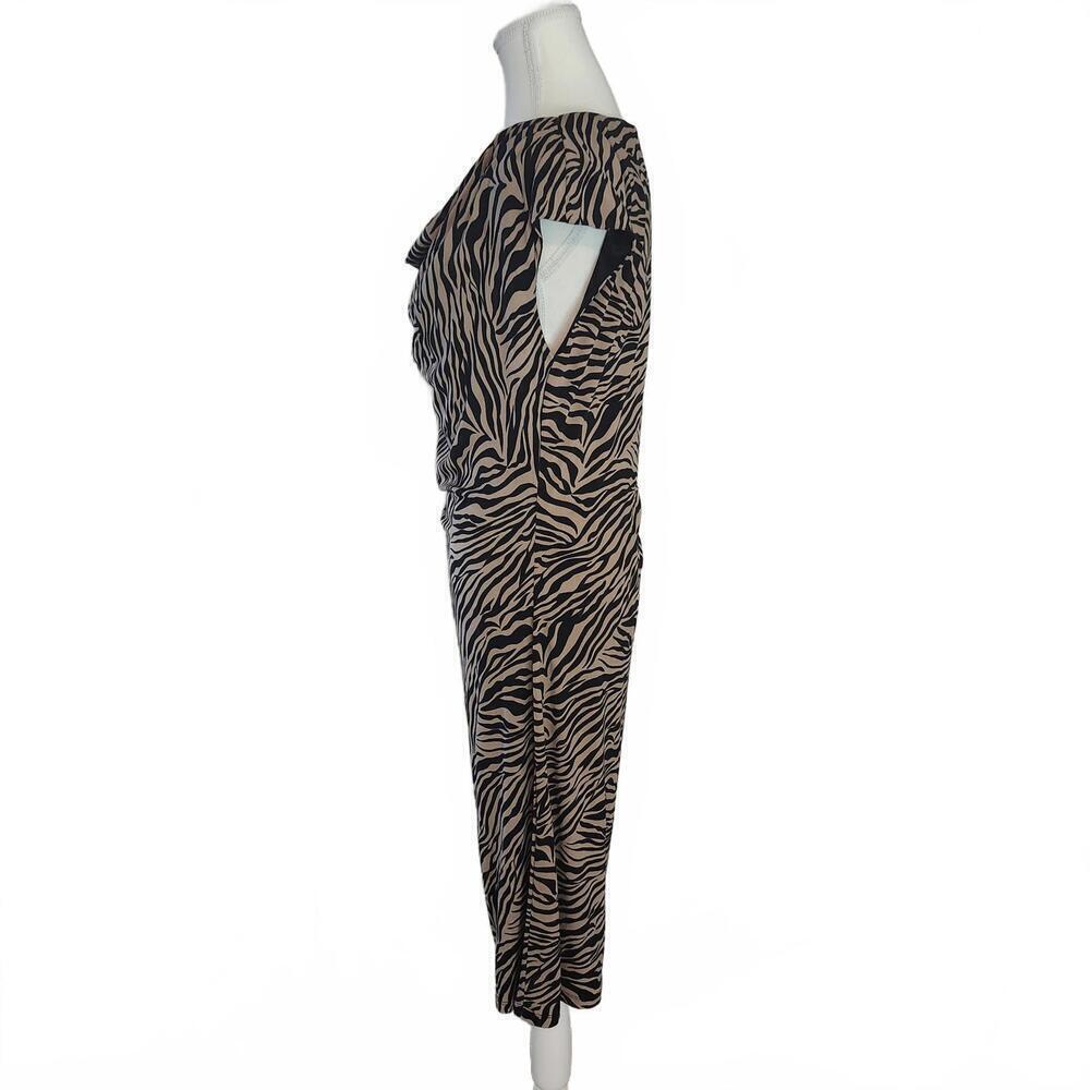 Ronni Nicole Women's Size 14 Zebra Print Casual Dress Black Beige - Picture 4 of 11